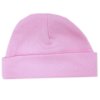 BH2: Baby Plain Pink Cotton Hat (Newborn) Made in UK